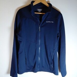 Delta Landway Soft Shell Navy Blue Jacket Full Zip Womens XL Extra Large 1X Work